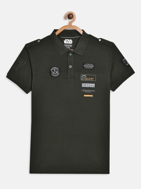 

Octave Boys Olive Green Polo Collar T-shirt