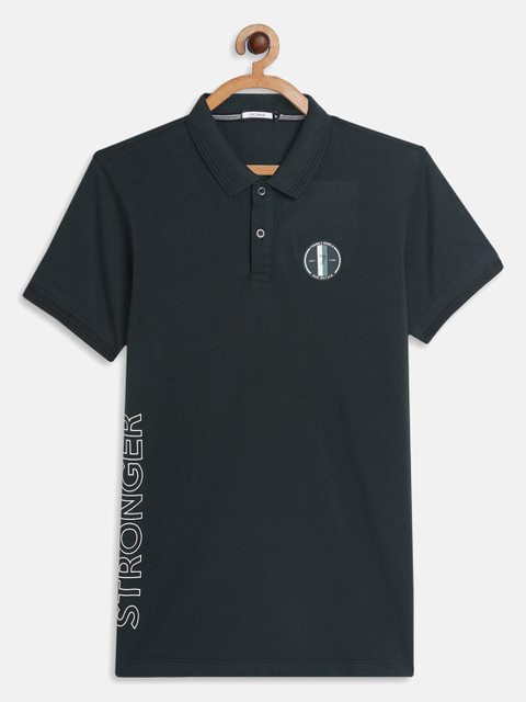 

Octave Boys Green Polo Collar Cotton T-shirt