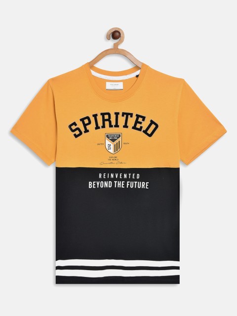 

Octave Boys Yellow Colourblocked Applique T-shirt