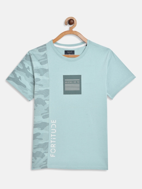 

Octave Boys Blue Camouflage Printed Cotton T-shirt