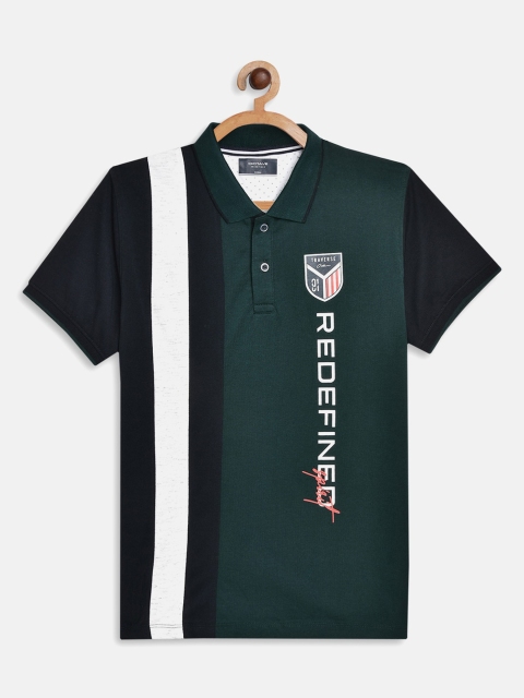 

Octave Boys Green & Black Typography Printed Polo Collar T-shirt