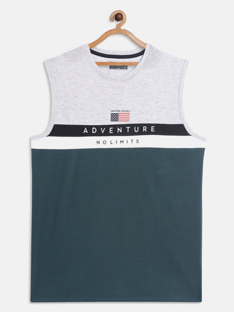 

Octave Boys Green & Grey Colourblocked T-shirt