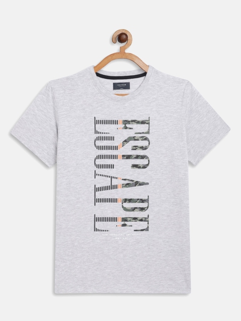 

Octave Boys Grey Printed Cotton T-shirt