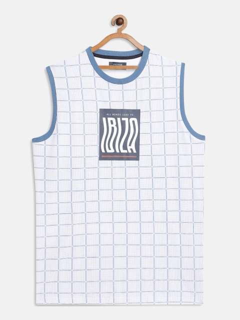 

Octave Boys White & Blue Checked T-shirt