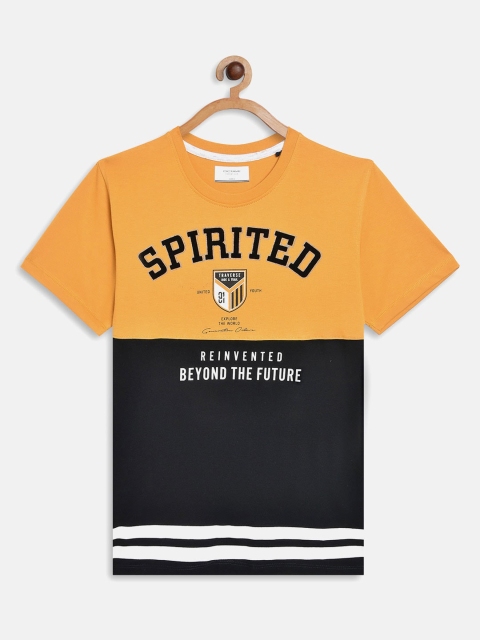 

Octave Boys Yellow Colourblocked Applique T-shirt