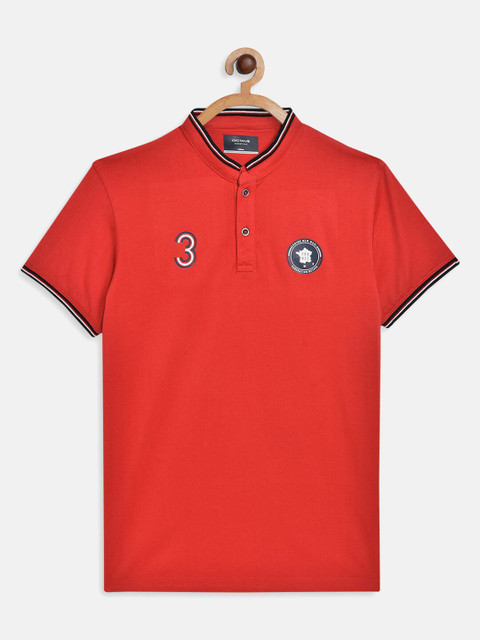 

Octave Boys Red Mandarin Collar T-shirt