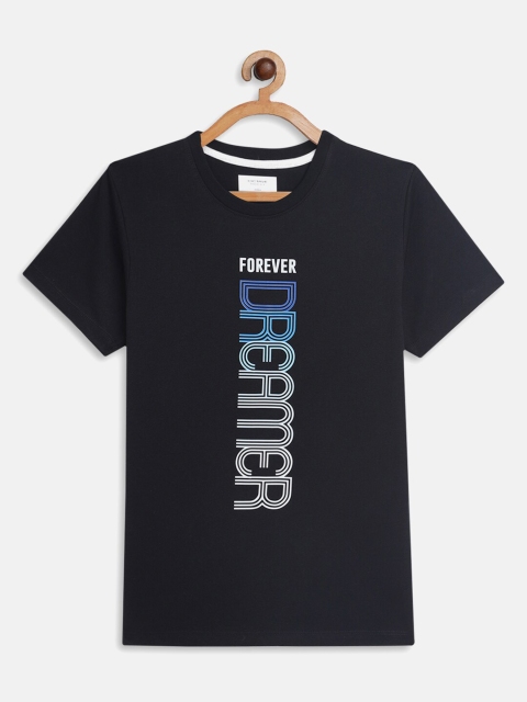 

Octave Boys Navy Blue Typography Printed Regular Fit Cotton T-shirt