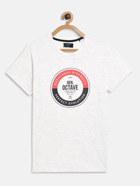 

Octave Boys Off White Typography Printed T-shirt