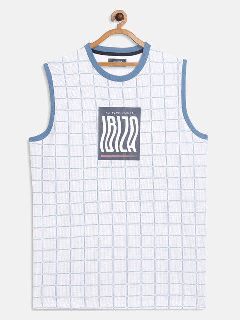 

Octave Boys White Checked Applique T-shirt