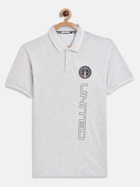 

Octave Boys Grey Melange Polo Collar T-shirt