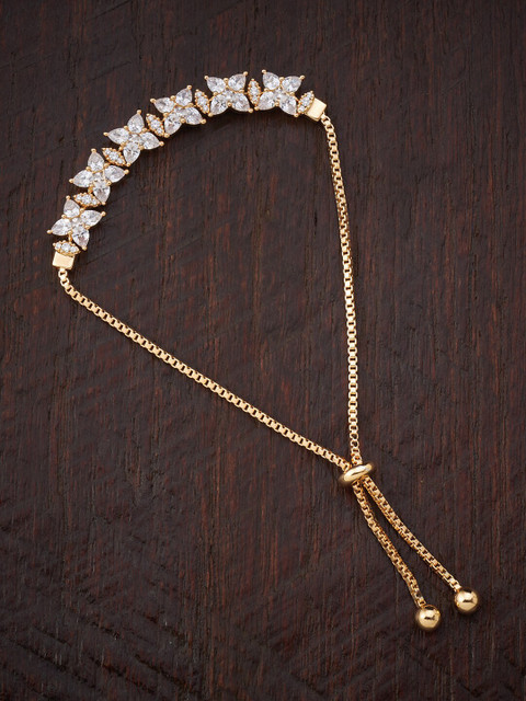 

Kushal's Fashion Jewellery Women Gold-Toned & White Cubic Zirconia Gold-Plated Wraparound Bracelet
