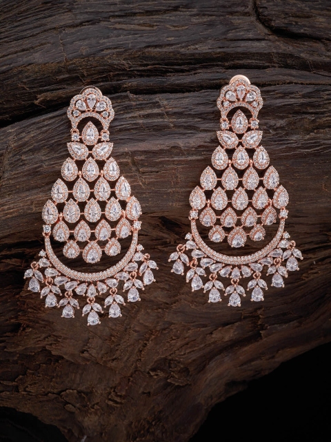 

Kushal's Fashion Jewellery White Crescent Shaped Drop Earrings