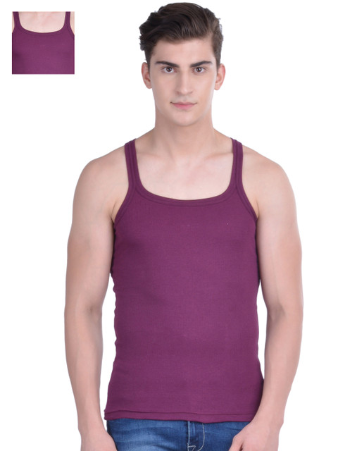 

Dollar Bigboss Pack of 2 Burgundy Innerwear Vests MDBB-01