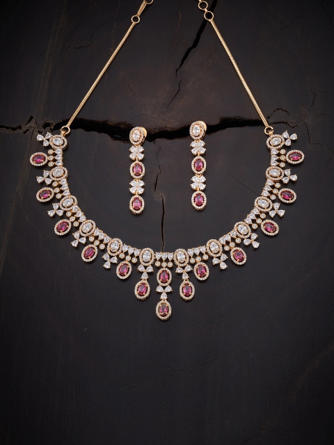 

Kushal's Fashion Jewellery Red Gold-Plated Jewellery Set
