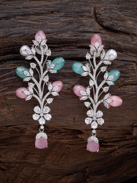 

Kushal's Fashion Jewellery Pink Floral Drop Earrings