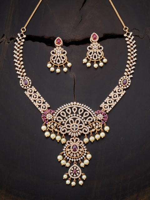 

Kushal's Fashion Jewellery Red Gold-Plated Necklace