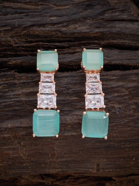 

Kushal's Fashion Jewellery Sea Green Contemporary Studs Earrings