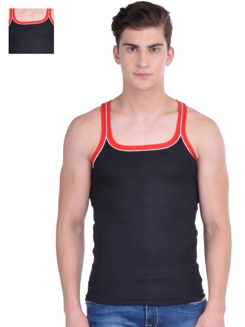 

Dollar Bigboss Pack of 2 Black Innerwear Vests MDBB-02