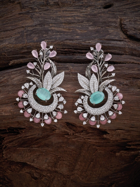 

Kushal's Fashion Jewellery Pink Floral Chandbalis Earrings