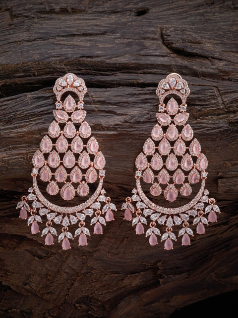 

Kushal's Fashion Jewellery Pink Crescent Shaped Drop Earrings