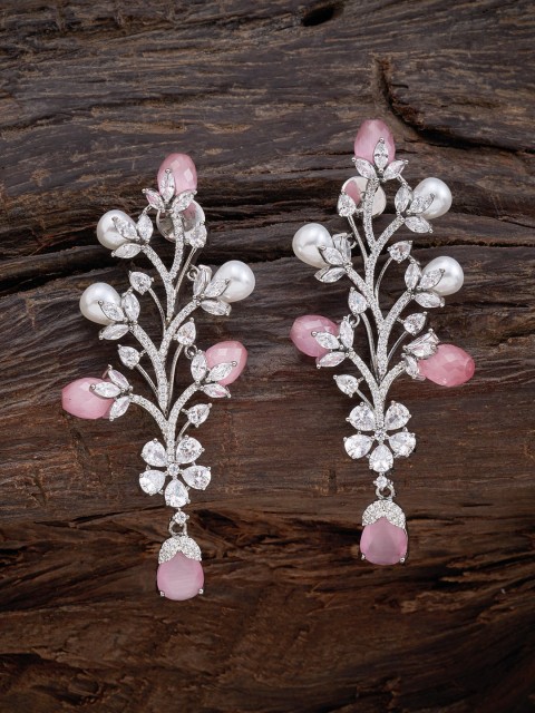 

Kushal's Fashion Jewellery Pink Floral Drop Earrings