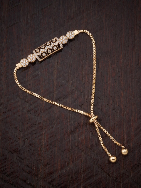 

Kushal's Fashion Jewellery Women Gold-Toned & White Cubic Zirconia Gold-Plated Wraparound Bracelet