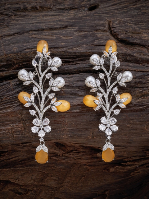 

Kushal's Fashion Jewellery Yellow Floral Studs Earrings