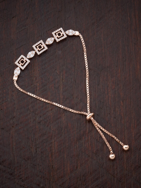 

Kushal's Fashion Jewellery Women Rose Gold & White Cubic Zirconia Rose Gold-Plated Wraparound Bracelet