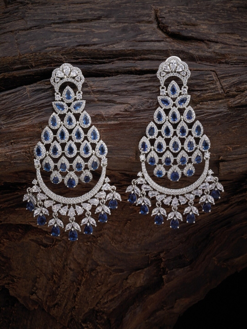 

Kushal's Fashion Jewellery Blue Crescent Shaped Drop Earrings