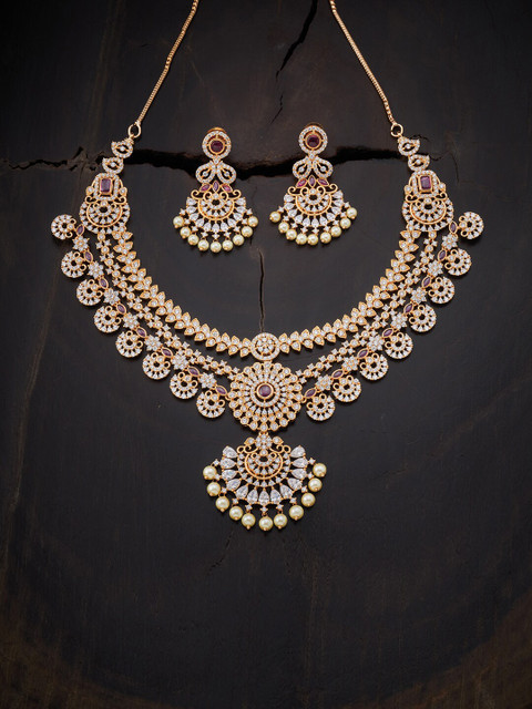 

Kushal's Fashion Jewellery Red & Assorted Gold-Plated Layered Necklace