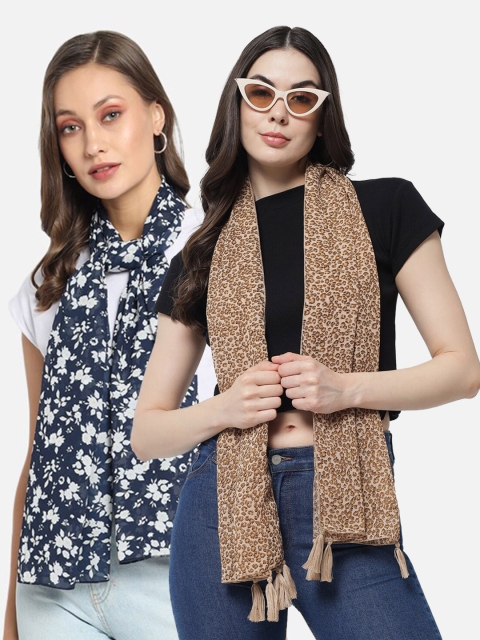 

Trend Arrest Women Navy Blue & White Printed Scarf