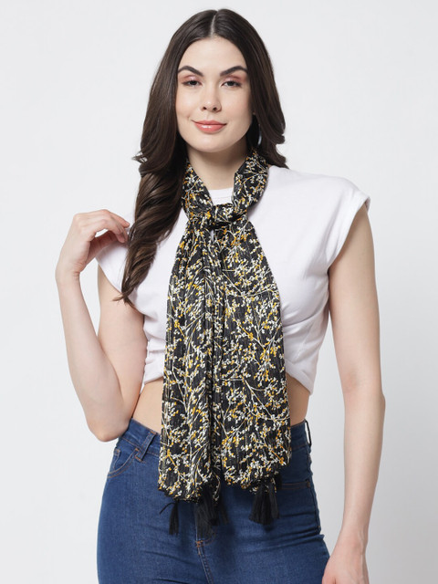 

Trend Arrest Women Black & White Printed Scarf