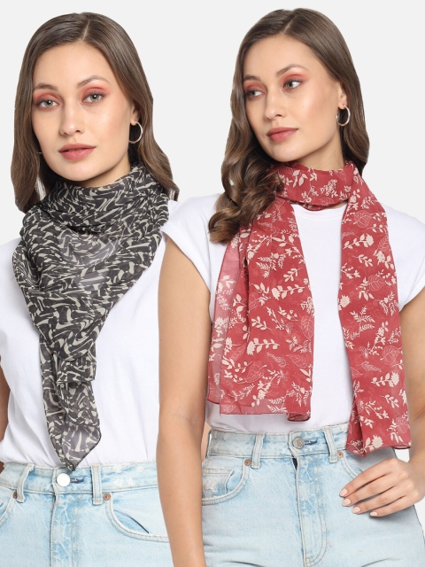 

Trend Arrest Women Black & White Printed Scarf
