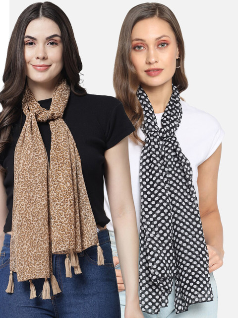 

Trend Arrest Women Black & White Printed Scarf