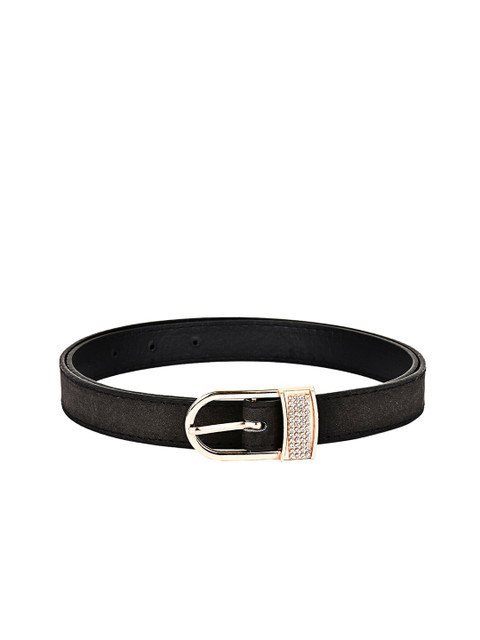 

BuckleUp Women Black Solid Belt