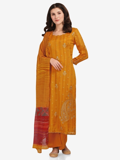 

Jansi Yellow & Red Printed Unstitched Dress Material