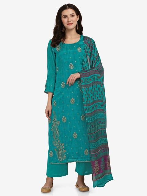

Jansi Red & Peach-Coloured Printed Unstitched Dress Material