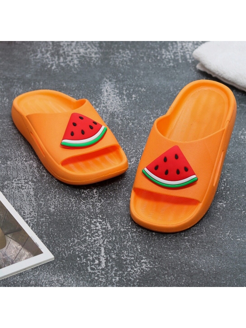 

Yellow Bee Girls Orange & Red Printed Rubber Sliders