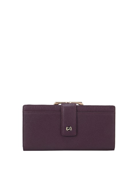 

Da Milano Women Burgundy Textured Leather Two Fold Wallet
