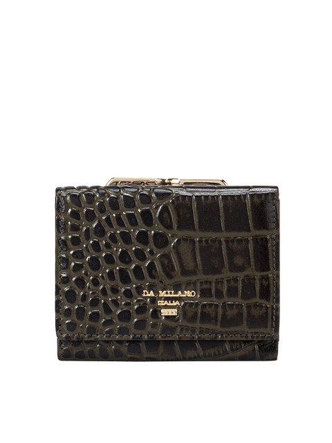 

Da Milano Women Green Textured Leather Three Fold Wallet