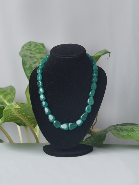 

Unnati Silks Green Ocean Beaded Necklace Jewellery Set
