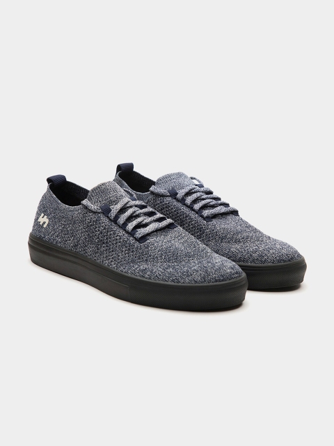 

Flatheads Men Blue Woven Design Lightweight Sneakers