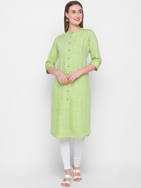 

ZOLA Women Green Striped Kurta