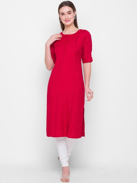 

ZOLA Women Maroon Thread Work Kurta