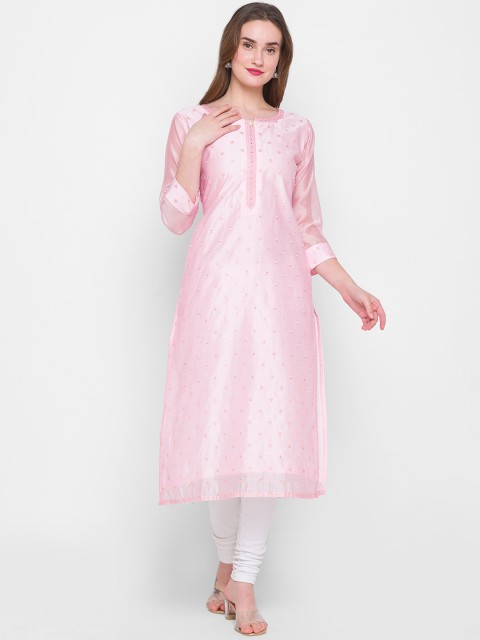 

ZOLA Women Pink Floral Embroidered Kurta