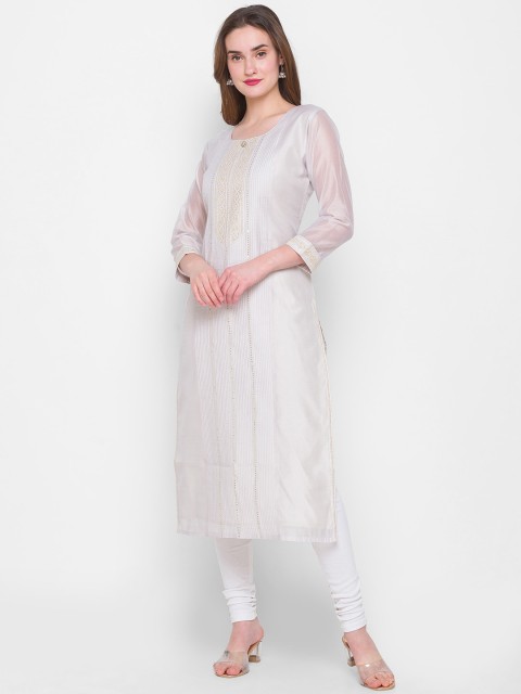 

ZOLA Women Grey Embellished Kurta