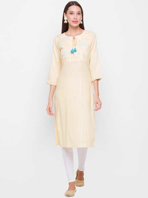 

ZOLA Yellow Yoke Design Kurta