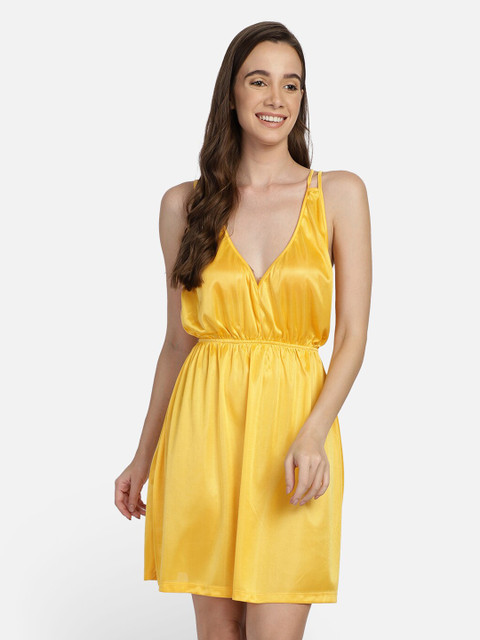 

YOU FOREVER Yellow Satin Nightdress