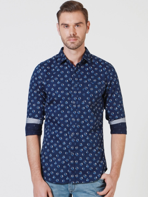 

Solly Jeans Co. by Allen Solly Men Blue Regular Fit Printed Casual Shirt