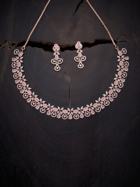 

Kushal's Fashion Jewellery Pink Rose Gold-Plated Necklace